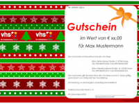 Wissen, Spa, Fitness als Geschenk fr Ihre Liebsten! Geschenkgutscheine von Ihrer Volkshochschule Haar